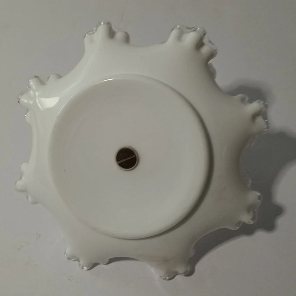 Fenton Silver Crest Violets Center Hnadle Server Tidbit Dish Vintage